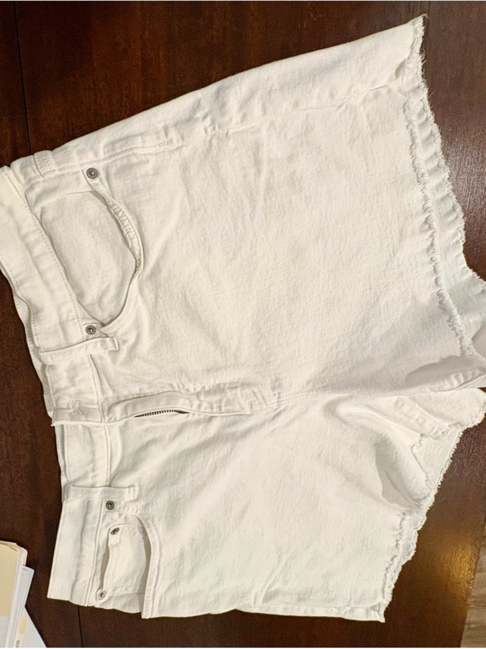 J. Crew White Frayed Hem High-Rise Denim Shorts
